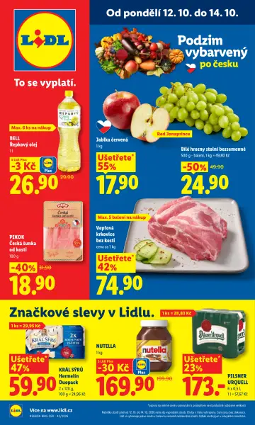 Titulní strana letáku Lidl