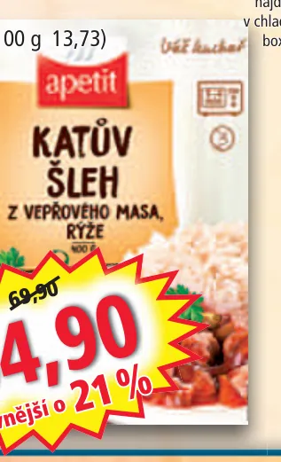 Katův šleh z vepřového masa, rýže